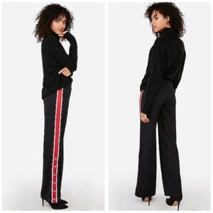Express Elastic Waist Red Stripe Snap Button Jogger Track Pants Size Small.